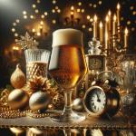 DALL·E 2023-12-31 09.19.08 - A professional, decorative beer photo with New Years Eve decorations. The focus is on a beautifully presented glass of beer, with fine bubbles and a .png